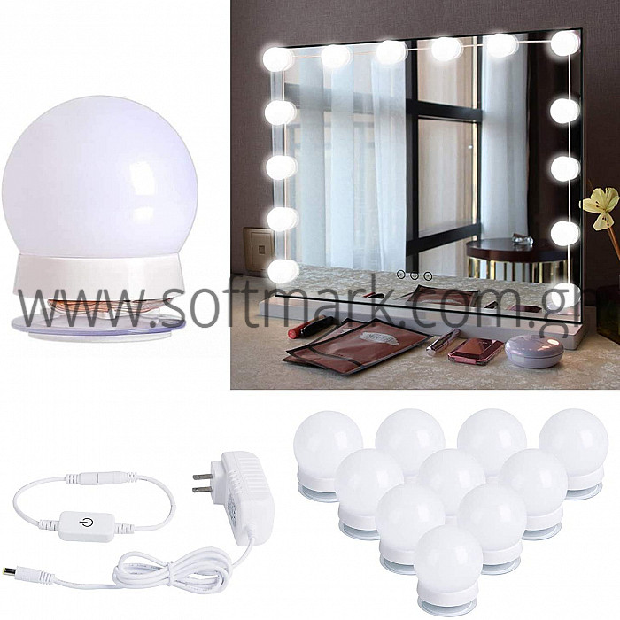 100pcs)Kit de Lumière LED pour Vanity Miroir, Lampe pour Miroir Dimmable  Ampoules LED Guirlandes Lumineuses pour Salle de Bain